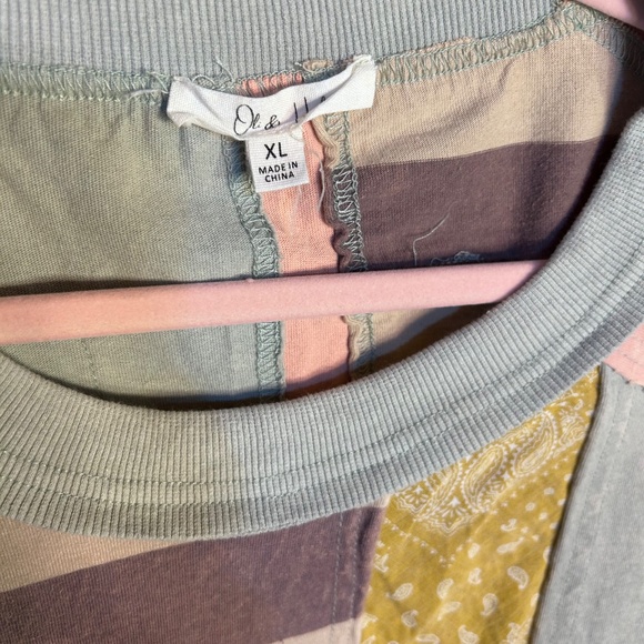 089 NWOT Oli & Hali Pink/Blue Shirt SZ XL - Picture 3 of 13